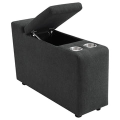Collins Upholstered Modular Storage Console Dark Grey