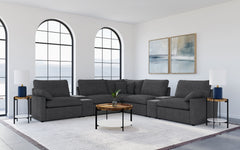 Tampa Furniture Outlet - Coaster - Collins 7-piece Modular Power Reclining Sectional Dark Grey - 609530P-SETA