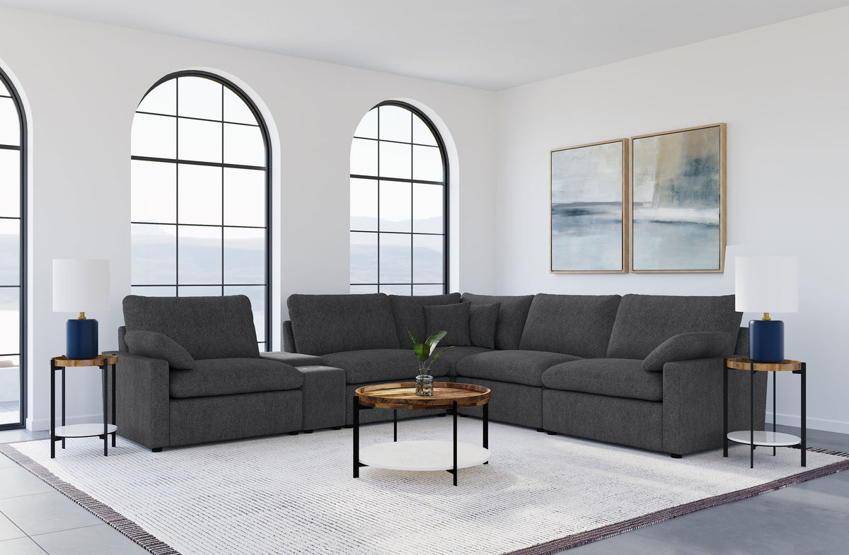 Tampa Furniture Outlet - Coaster - Collins 6-piece Modular Power Reclining Sectional Dark Grey - 609530P-SET