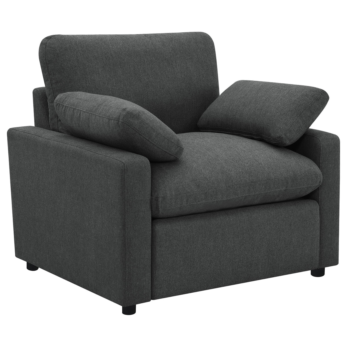 Tampa Furniture Outlet - Coaster - Collins Upholstered Power Recliner Chair Dark Grey - 609533P