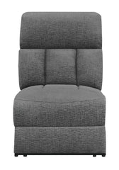 Tampa Furniture Outlet - Coaster - Bahrain Upholstered Armless Power Recliner Charcoal - 609540ARP