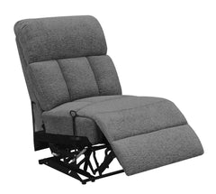 Tampa Furniture Outlet - Coaster - Bahrain Upholstered Armless Recliner Charcoal - 609540AR