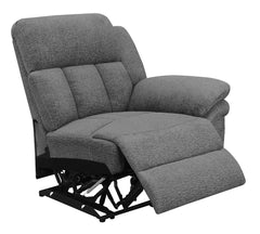 Tampa Furniture Outlet - Coaster - Bahrain Upholstered RAF Recliner Charcoal - 609540RR