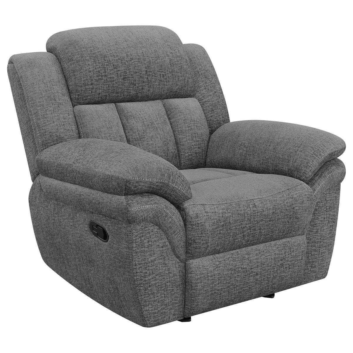 Tampa Furniture Outlet - Coaster - Bahrain Upholstered Glider Recliner Charcoal - 609543