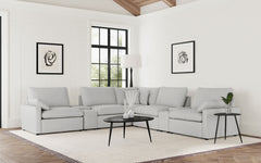 Tampa Furniture Outlet - Coaster - Collins 7-piece Modular Power Reclining Sectional Grey - 609560P-SETA