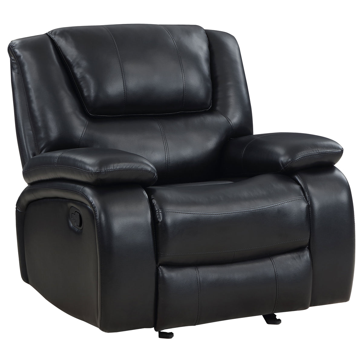 Tampa Furniture Outlet - Coaster - Camila Upholstered Glider Recliner Chair Black - 610246