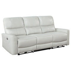 Tampa Furniture Outlet - Coaster - Greenfield Upholstered Power Reclining Sofa Dove Grey - 610261P