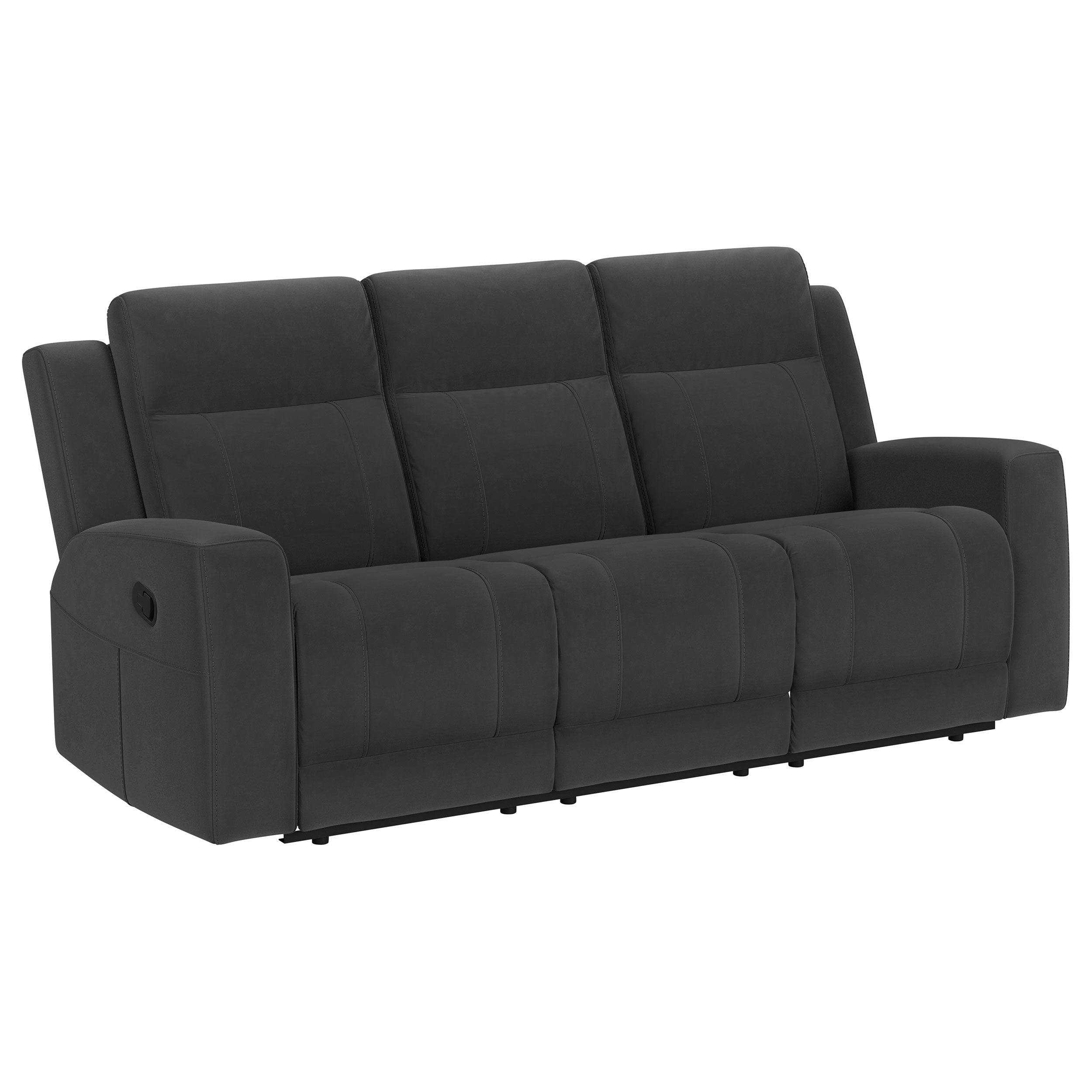 Tampa Furniture Outlet - Coaster - Brentwood Upholstered Motion Reclining Sofa Dark Charcoal - 610284