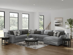 Tampa Furniture Outlet Lutz - Ashley Furniture - Bealton Sectional - RAF 6-Piece Sectional with Chaise / Salt and Pepper - 61305S12