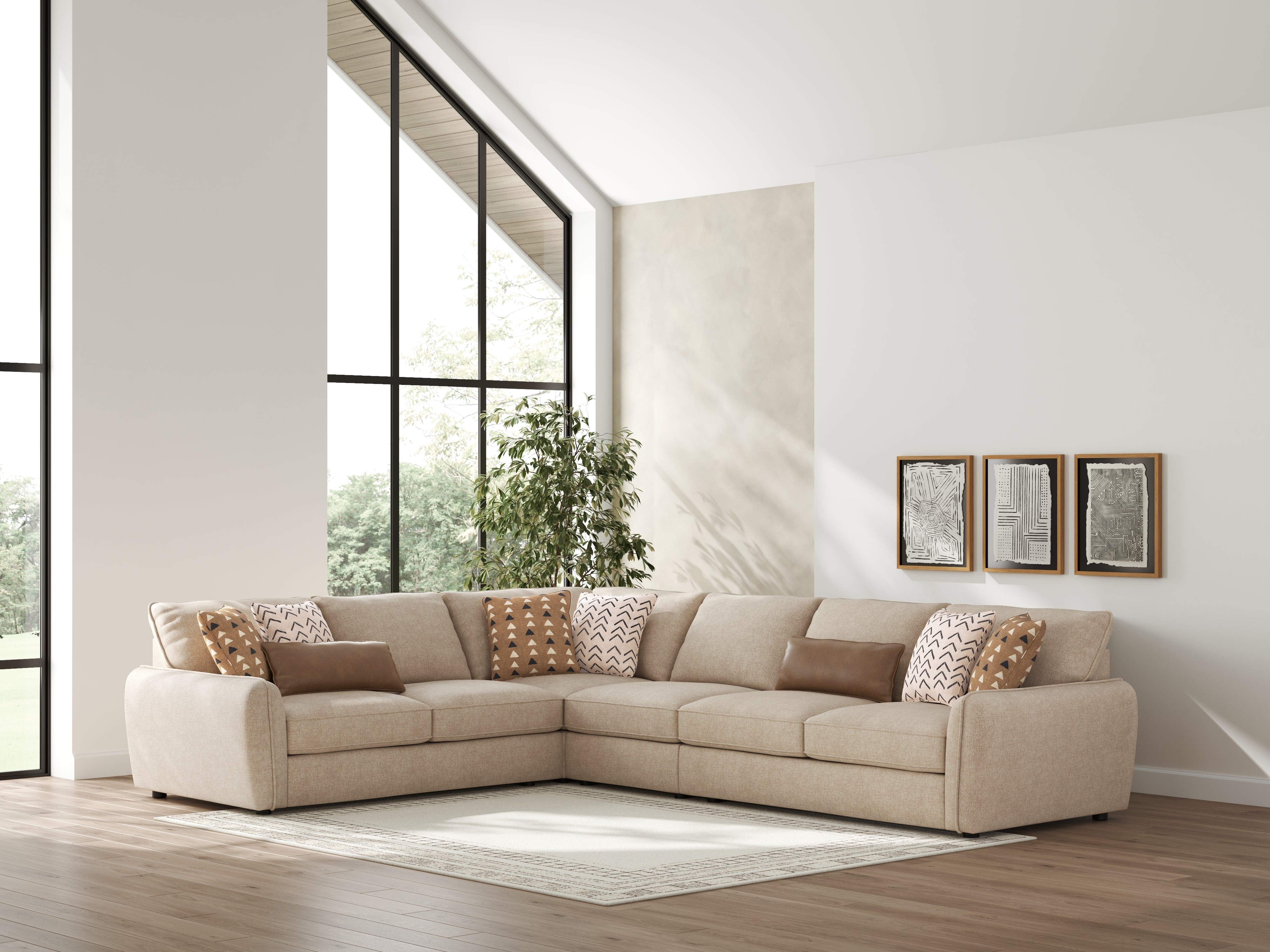 Tampa Furniture Outlet Lutz - Ashley Furniture - Seyler Sectional - LAF 4-Piece Sectional / Sand - 61405S2