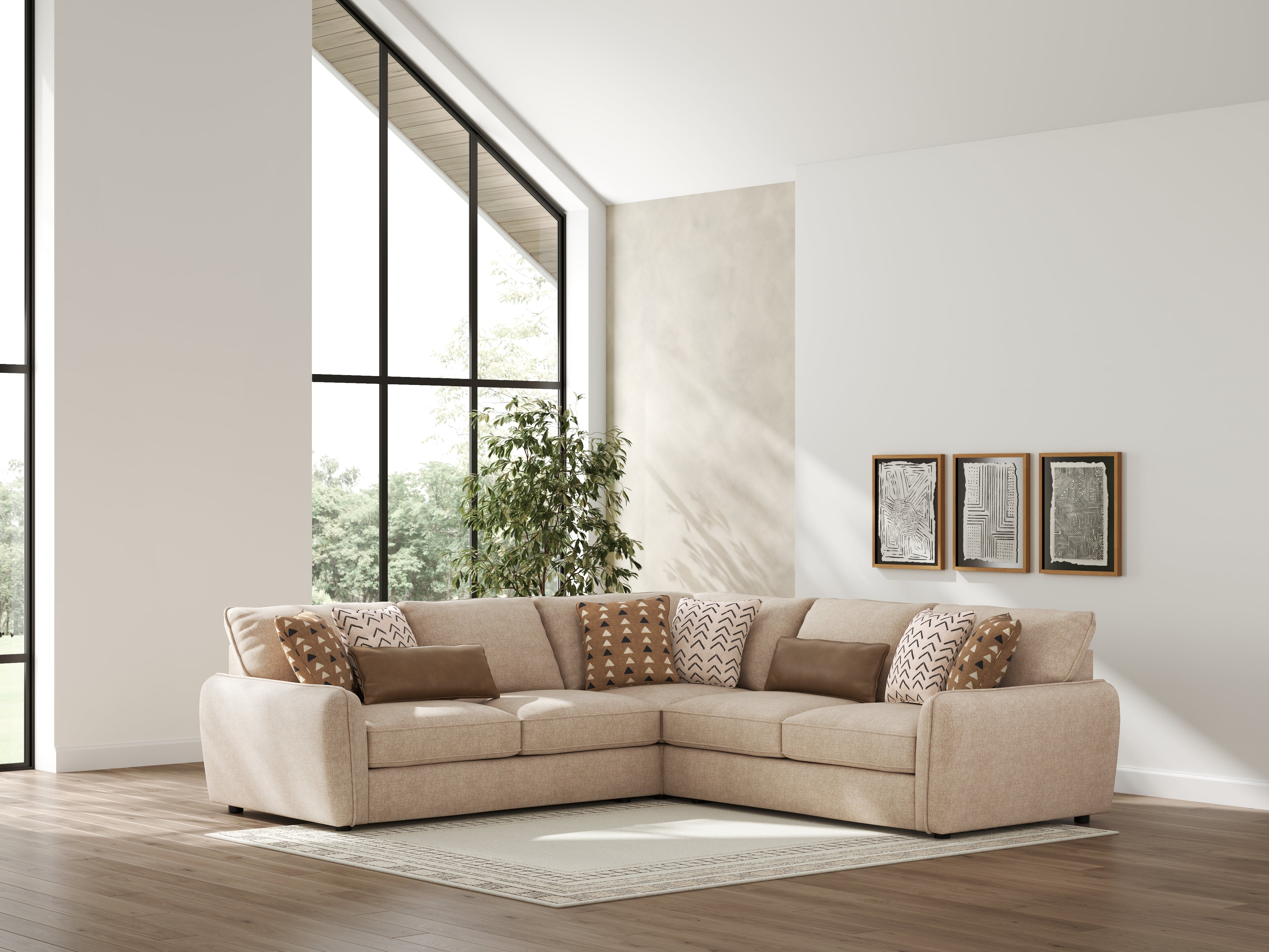Tampa Furniture Outlet Lutz - Ashley Furniture - Seyler Sectional - LAF 3-Piece Sectional / Sand - 61405S1