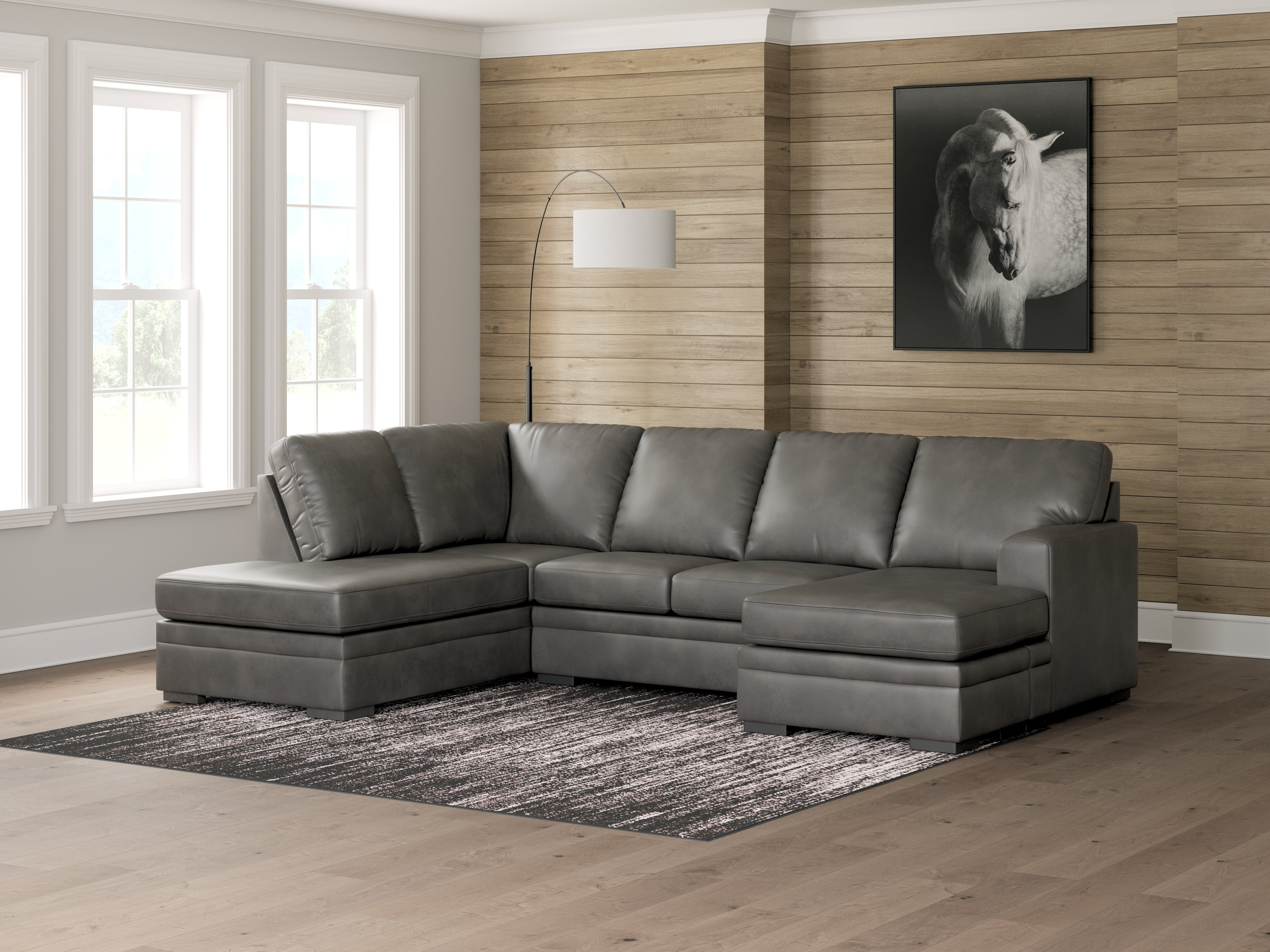 Tampa Furniture Outlet Lutz - Ashley Furniture - Lofton-Pike Sectional - RAF 2-Piece Sectional with Chaise / Shadow - PC61610S2