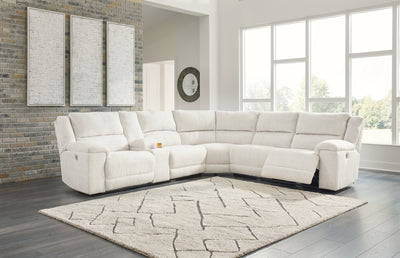 Tampa Furniture Outlet Lutz - Ashley Furniture - Keensburg Sectional - RAF Reclining Power Loveseat / Linen - 6180775