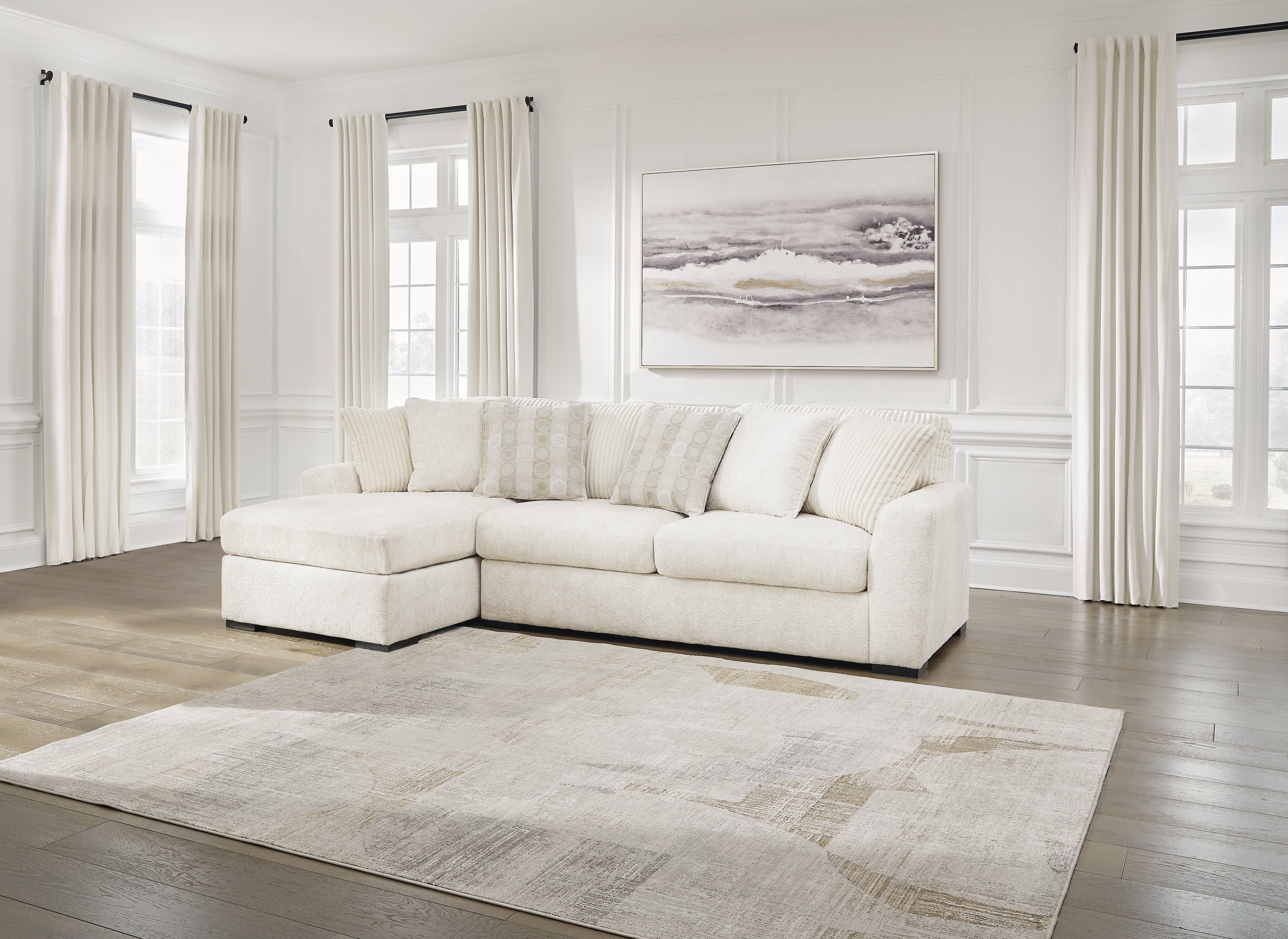 Tampa Furniture Outlet Lutz - Ashley Furniture - Chessington Sectional - RAF 2-Piece Sectional with Chaise / Ivory - 61904S1