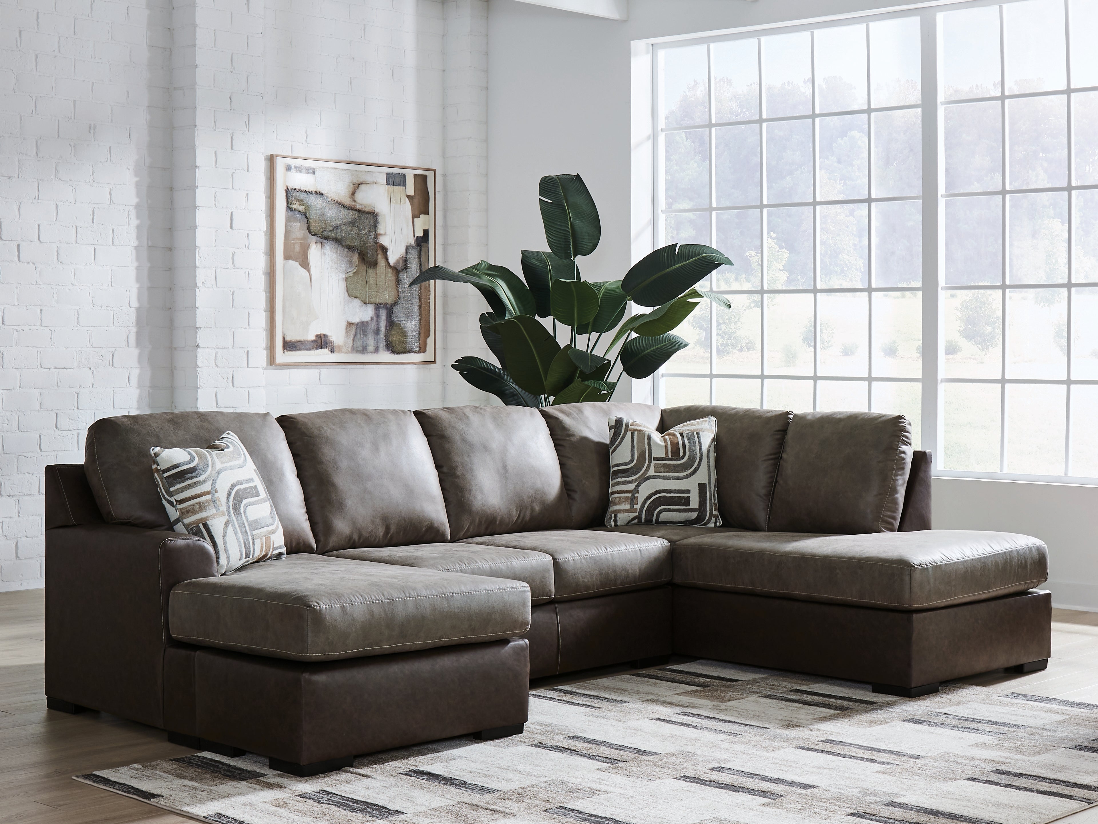 Tampa Furniture Outlet Lutz - Ashley Furniture - Castille Way Sectional - LAF 2-Piece Sectional with Chaise / Fossil - PC62703S2