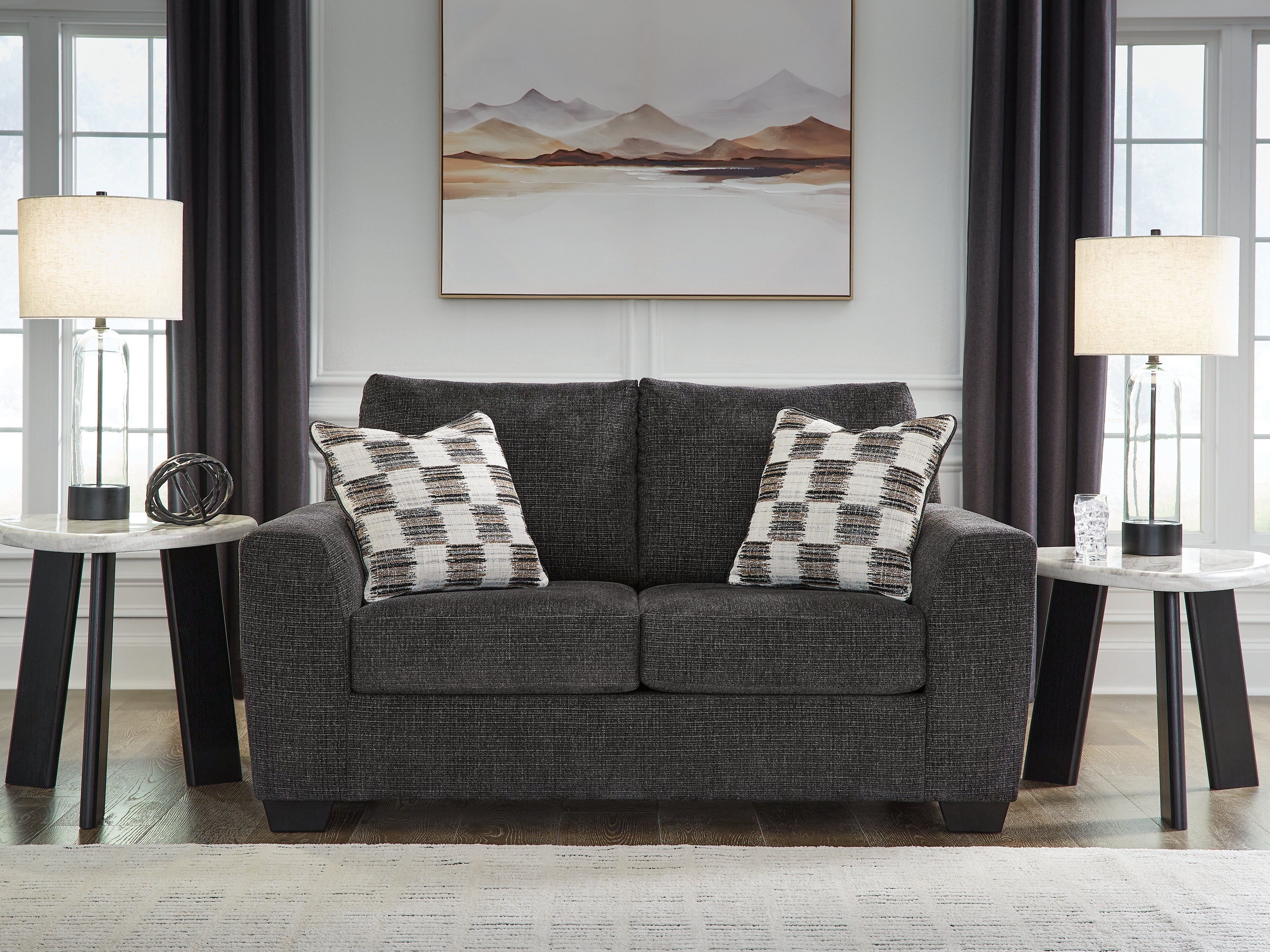 Tampa Furniture Outlet Lutz - Ashley Furniture - Loreo Living Room - Loveseat / Ebony - 6310135