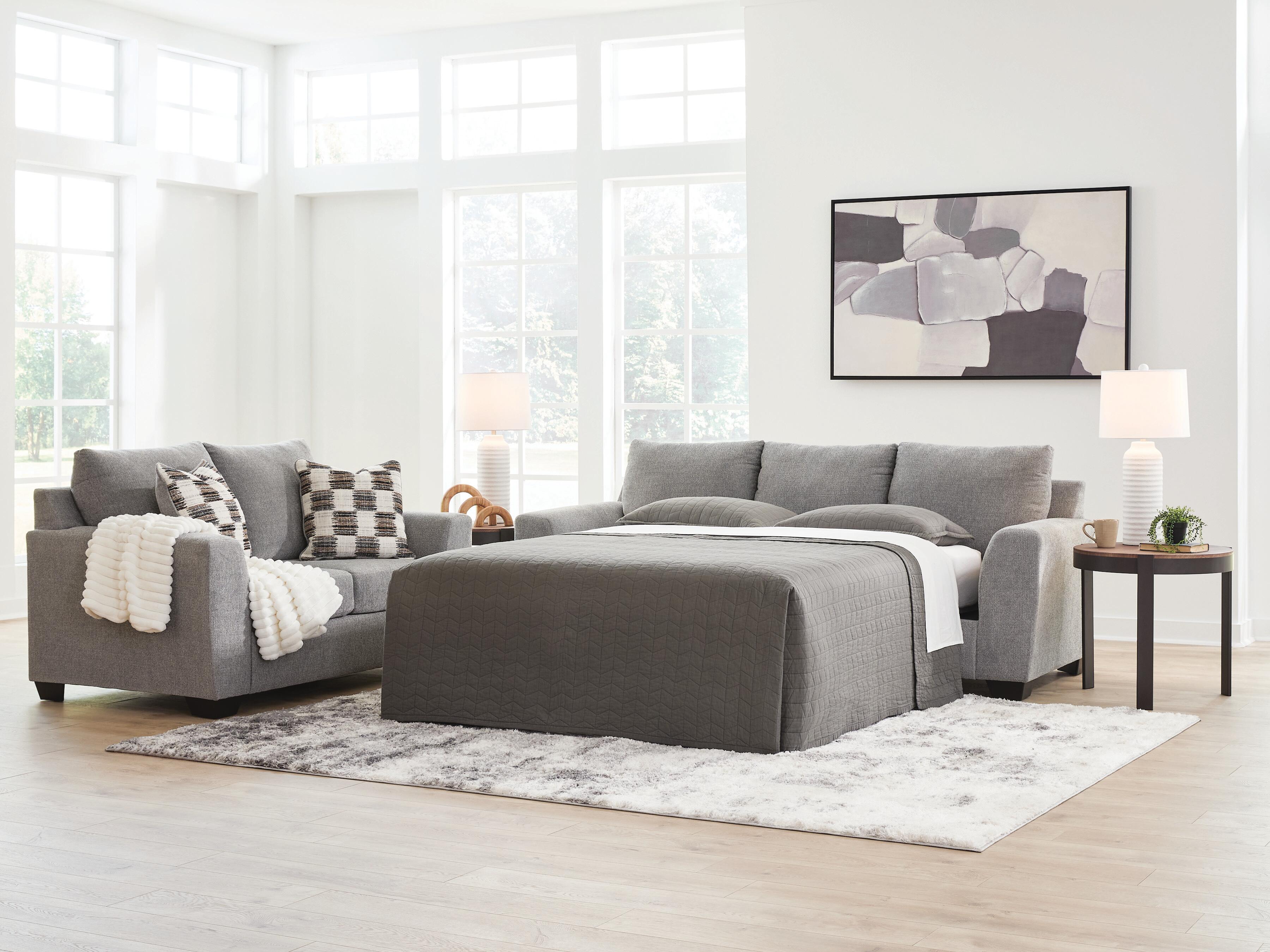 Tampa Furniture Outlet Lutz - Ashley Furniture - Loreo Living Room - Queen Sofa Sleeper / Flint - 6310339