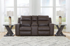 Tampa Furniture Outlet Lutz - Ashley Furniture - Lavenhorne Living Room - DBL Rec Loveseat w/Console / Umber - 6330694