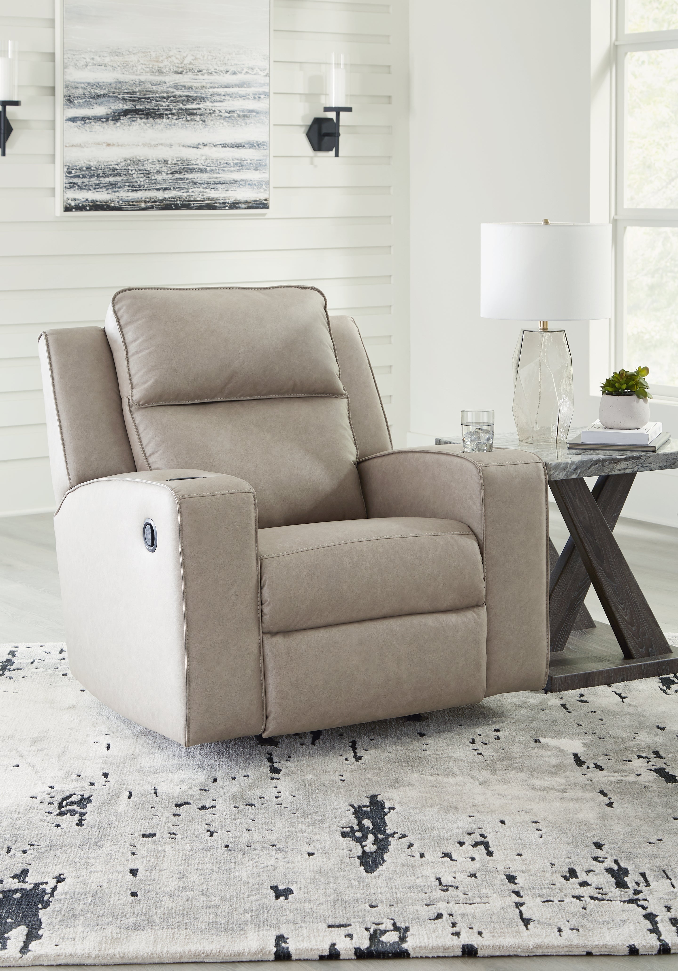 Tampa Furniture Outlet Lutz - Ashley Furniture - Lavenhorne Living Room - Rocker Recliner / Pebble - 6330725