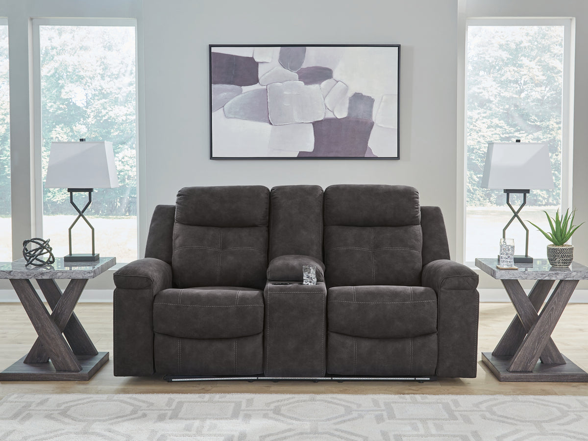 Tampa Furniture Outlet Lutz - Ashley Furniture - Brysonview Living Room - DBL Rec Loveseat w/Console - 6360594
