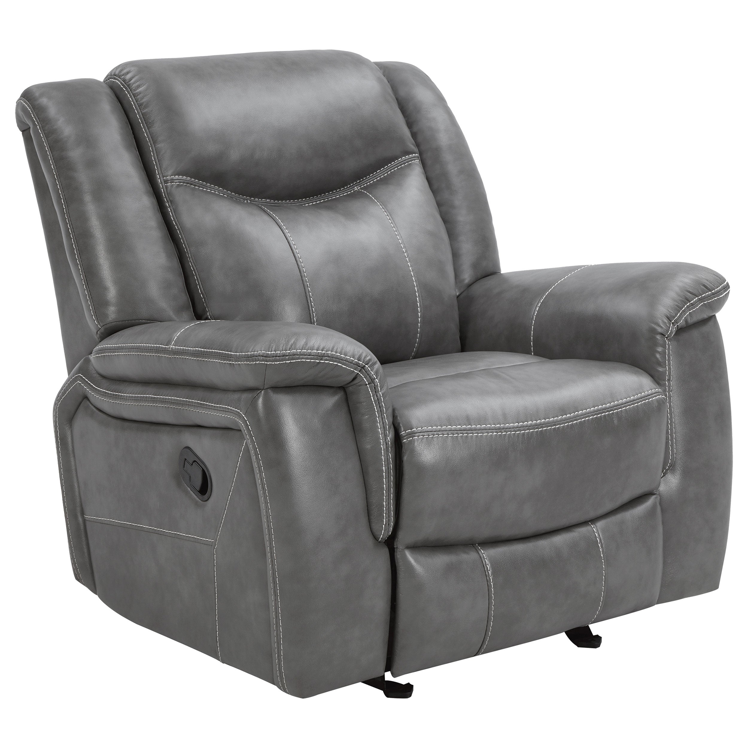 Tampa Furniture Outlet - Coaster - Conrad Upholstered Padded Arm Glider Recliner Grey - 650356