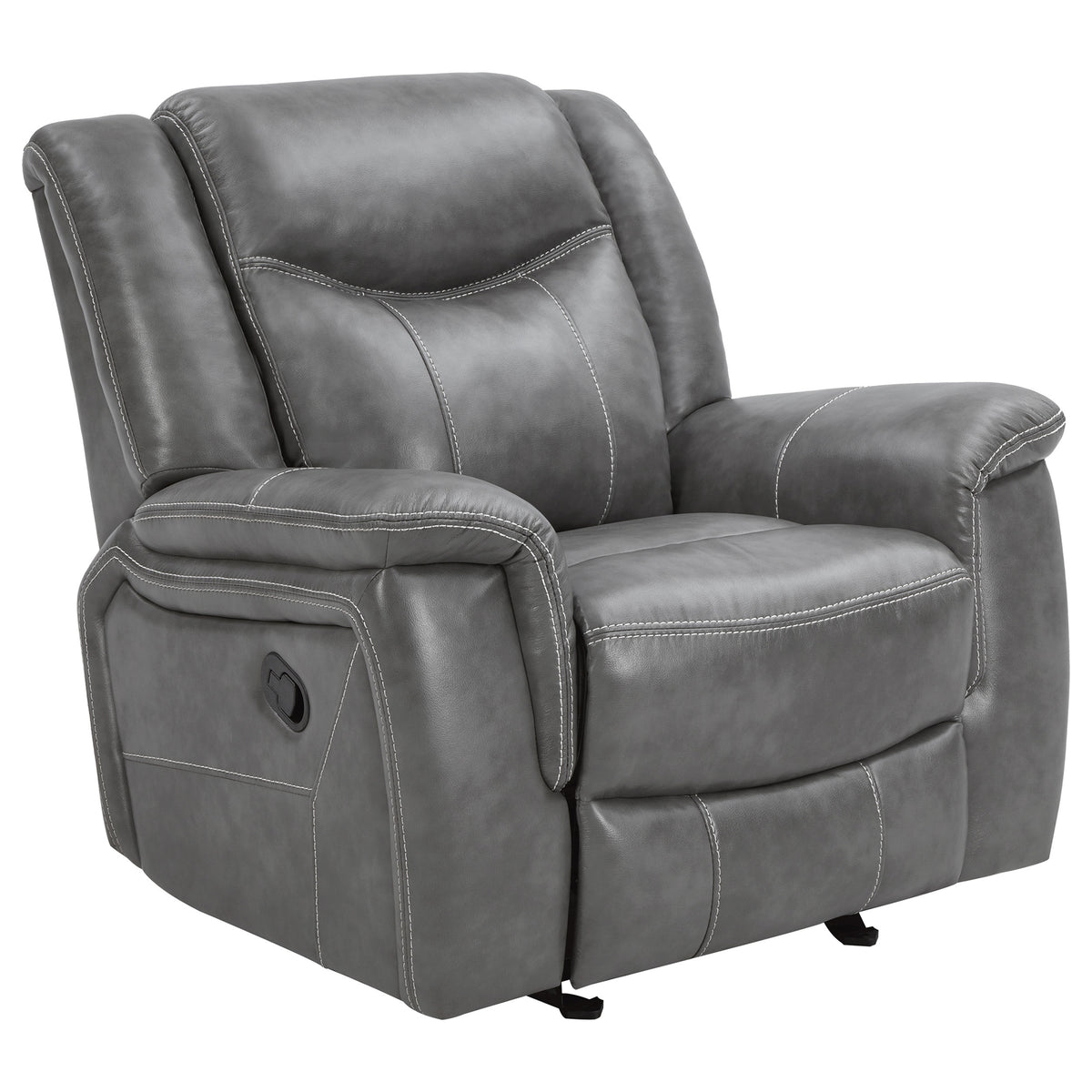 Tampa Furniture Outlet - Coaster - Conrad Upholstered Padded Arm Glider Recliner Grey - 650356