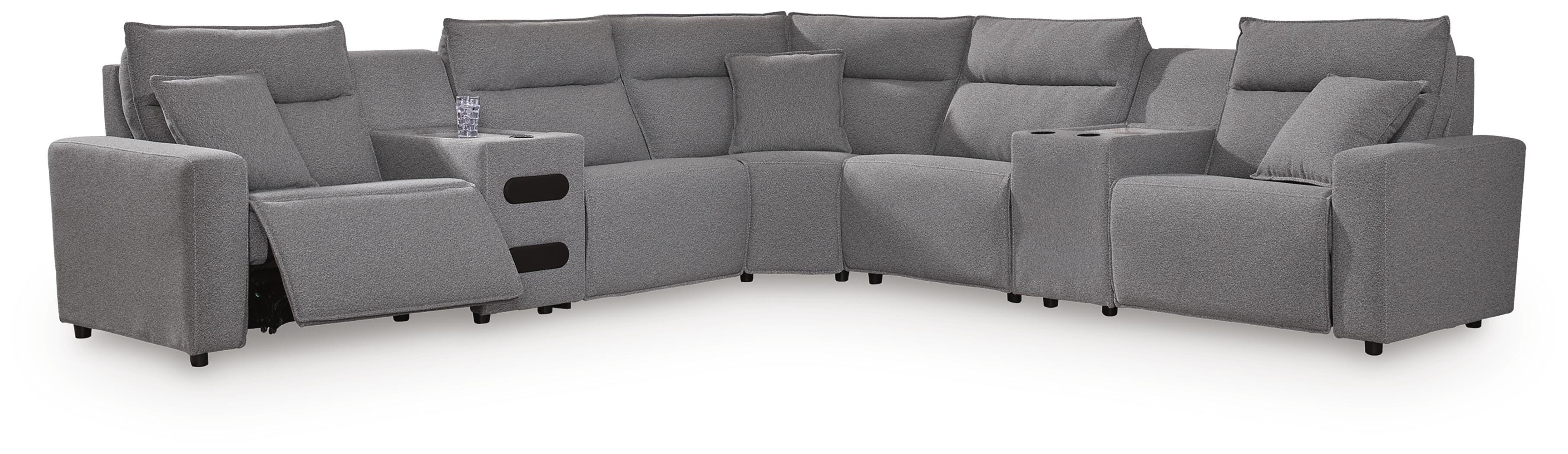 Tampa Furniture Outlet Lutz - Ashley Furniture - Modmax II 7-Piece Power Reclining Sectional with Audio Consoles - 7-Piece Power Reclining Sectional with Audio Consoles - 65906S48