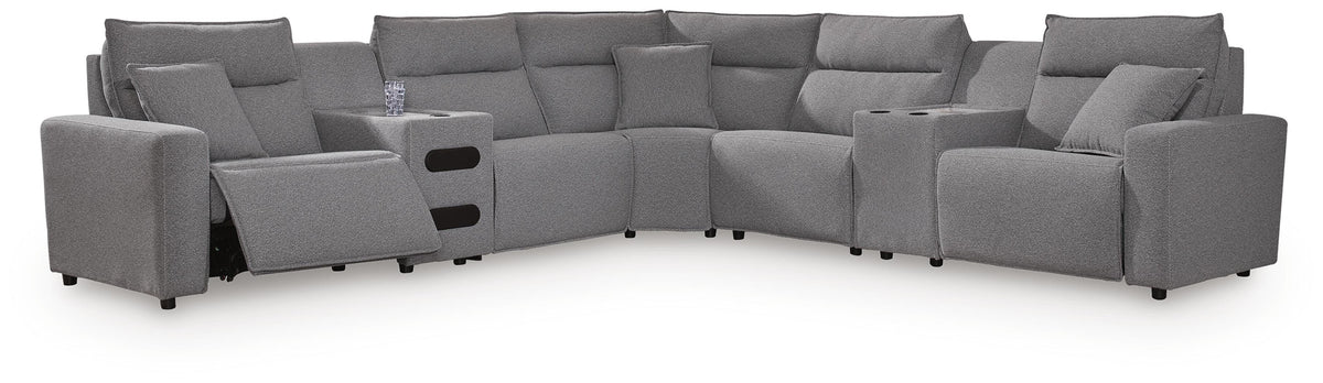 Tampa Furniture Outlet Lutz - Ashley Furniture - Modmax II 7-Piece Power Reclining Sectional with Audio Consoles - 7-Piece Power Reclining Sectional with Audio Consoles - 65906S48