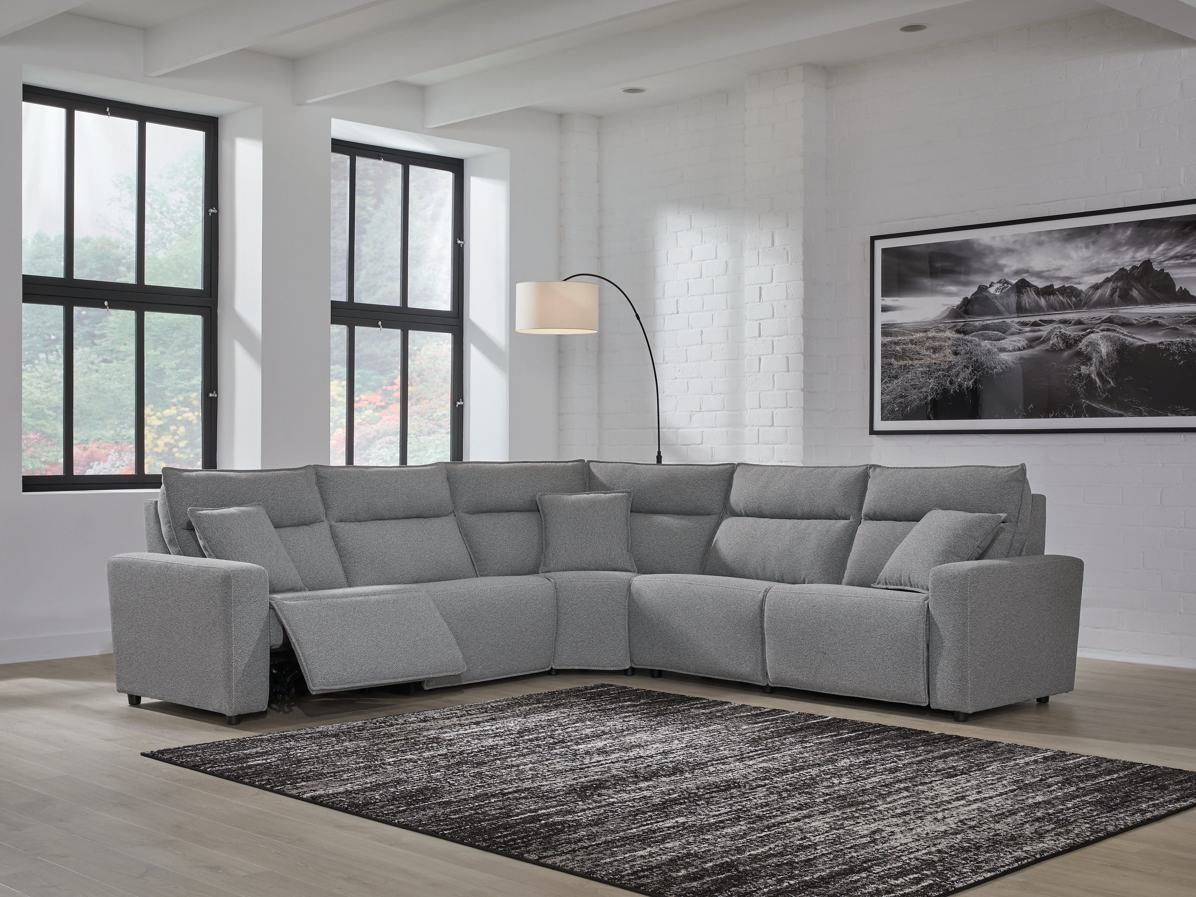 Tampa Furniture Outlet Lutz - Ashley Furniture - ModMax II Sectional - 5-Piece Power Reclining Sectional / Salt and Pepper - 65906S8