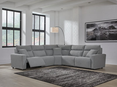 Tampa Furniture Outlet Lutz - Ashley Furniture - ModMax II Sectionals - 5-Piece Power Reclining Sectional / Salt and Pepper - 65906S8