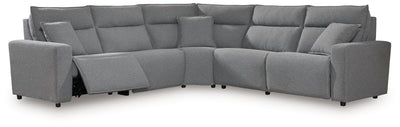 Tampa Furniture Outlet Lutz - Ashley Furniture - ModMax II Sectionals - 5-Piece Power Reclining Sectional / Salt and Pepper - 65906S8