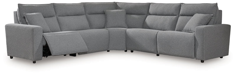 Tampa Furniture Outlet Lutz - Ashley Furniture - ModMax II Sectionals - 5-Piece Power Reclining Sectional / Salt and Pepper - 65906S8