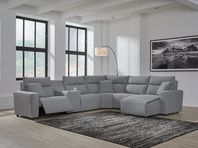 Tampa Furniture Outlet Lutz - Ashley Furniture - ModMax II Sectionals - 6-Piece Power Reclining Sectional / Salt and Pepper - 65906S10