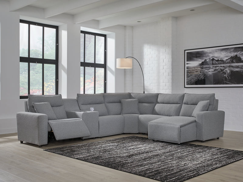 Tampa Furniture Outlet Lutz - Ashley Furniture - ModMax II Sectionals - 6-Piece Power Reclining Sectional / Salt and Pepper - 65906S10
