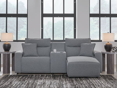 Tampa Furniture Outlet Lutz - Ashley Furniture - ModMax II Sectionals - 3-Piece Power Reclining Sectional with Chaise / Salt and Pepper - 65906S4