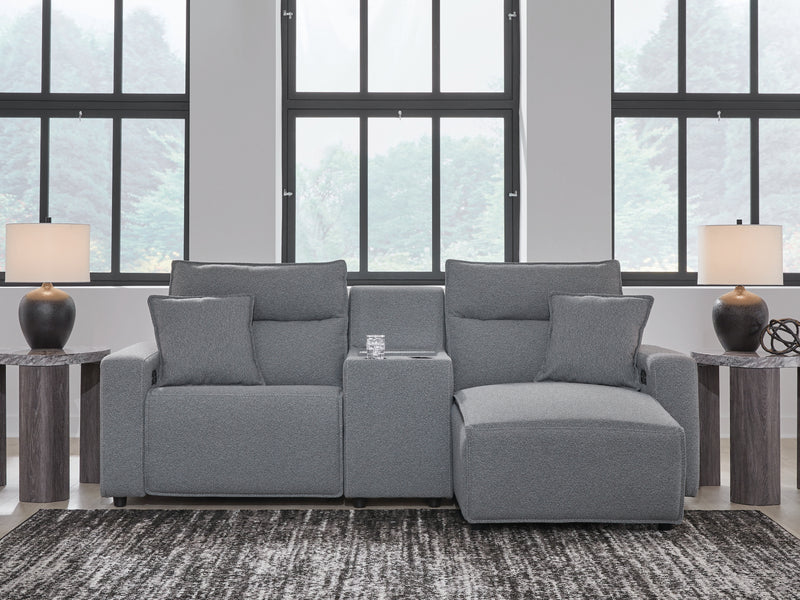 Tampa Furniture Outlet Lutz - Ashley Furniture - ModMax II Sectionals - 3-Piece Power Reclining Sectional with Chaise / Salt and Pepper - 65906S4