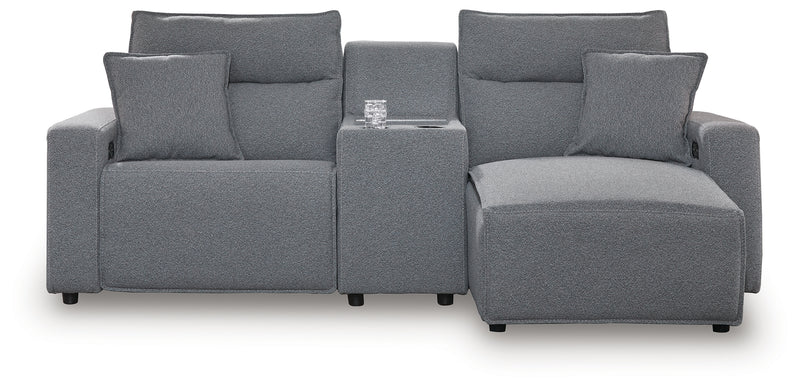 Tampa Furniture Outlet Lutz - Ashley Furniture - ModMax II Sectionals - 3-Piece Power Reclining Sectional with Chaise / Salt and Pepper - 65906S4