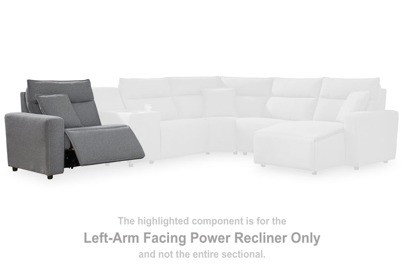 Tampa Furniture Outlet Lutz - Ashley Furniture - ModMax II Sectionals - LAF Zero Wall Power Recliner / Salt and Pepper - 6590658
