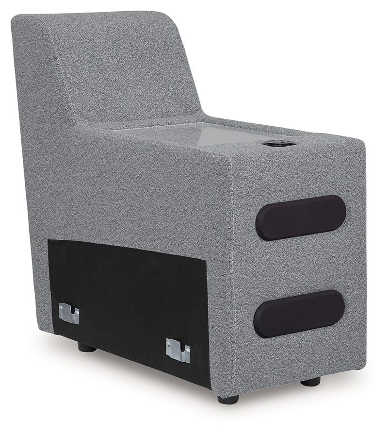 Tampa Furniture Outlet Lutz - Ashley Furniture - ModMax II Sectionals - Console with Audio System / Salt and Pepper - 6590660