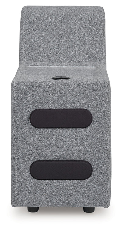 Tampa Furniture Outlet Lutz - Ashley Furniture - ModMax II Sectionals - Console with Audio System / Salt and Pepper - 6590660