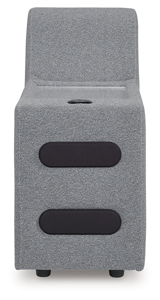 Tampa Furniture Outlet Lutz - Ashley Furniture - ModMax II Sectionals - Console with Audio System / Salt and Pepper - 6590660