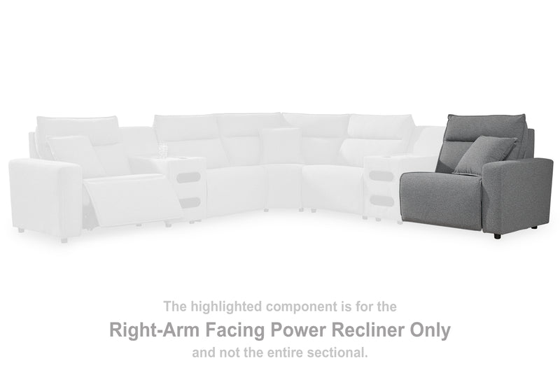 Tampa Furniture Outlet Lutz - Ashley Furniture - ModMax II Sectionals - RAF Zero Wall Power Recliner / Salt and Pepper - 6590662