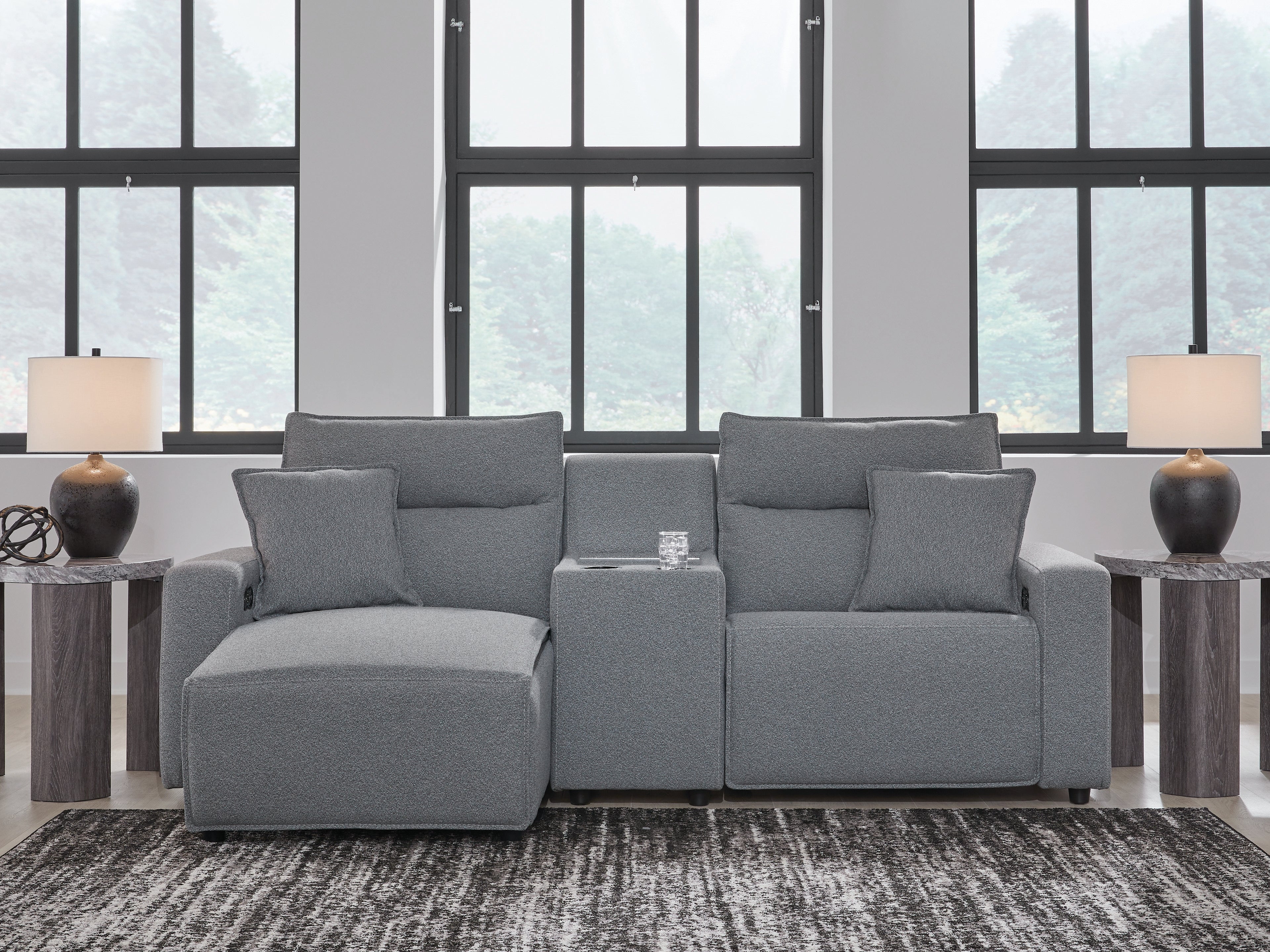 Tampa Furniture Outlet Lutz - Ashley Furniture - ModMax II Sectional - 3-Piece Power Reclining Sectional with Chaise / Salt and Pepper - 65906S17