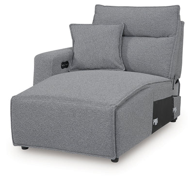 Tampa Furniture Outlet Lutz - Ashley Furniture - ModMax II Sectionals - LAF Press Back Power Chaise / Salt and Pepper - 6590679