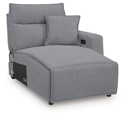 Tampa Furniture Outlet Lutz - Ashley Furniture - ModMax II Sectionals - RAF Press Back Power Chaise / Salt and Pepper - 6590697