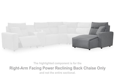 Tampa Furniture Outlet Lutz - Ashley Furniture - ModMax II Sectionals - RAF Press Back Power Chaise / Salt and Pepper - 6590697