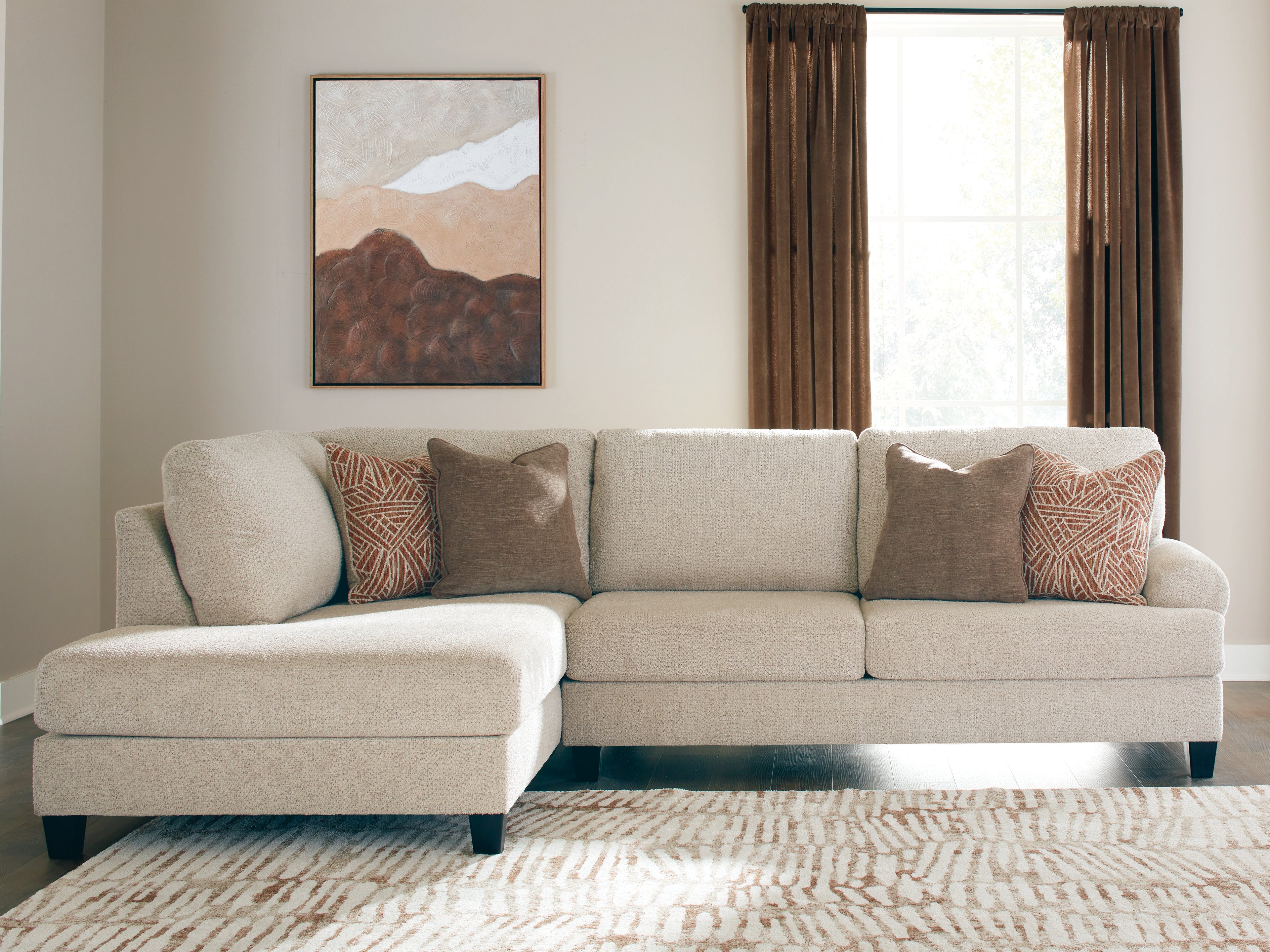 Tampa Furniture Outlet Lutz - Ashley Furniture - Steelwater Retreat Sectional - RAF 2-Piece Sectional with Chaise / Latte - 66704S1