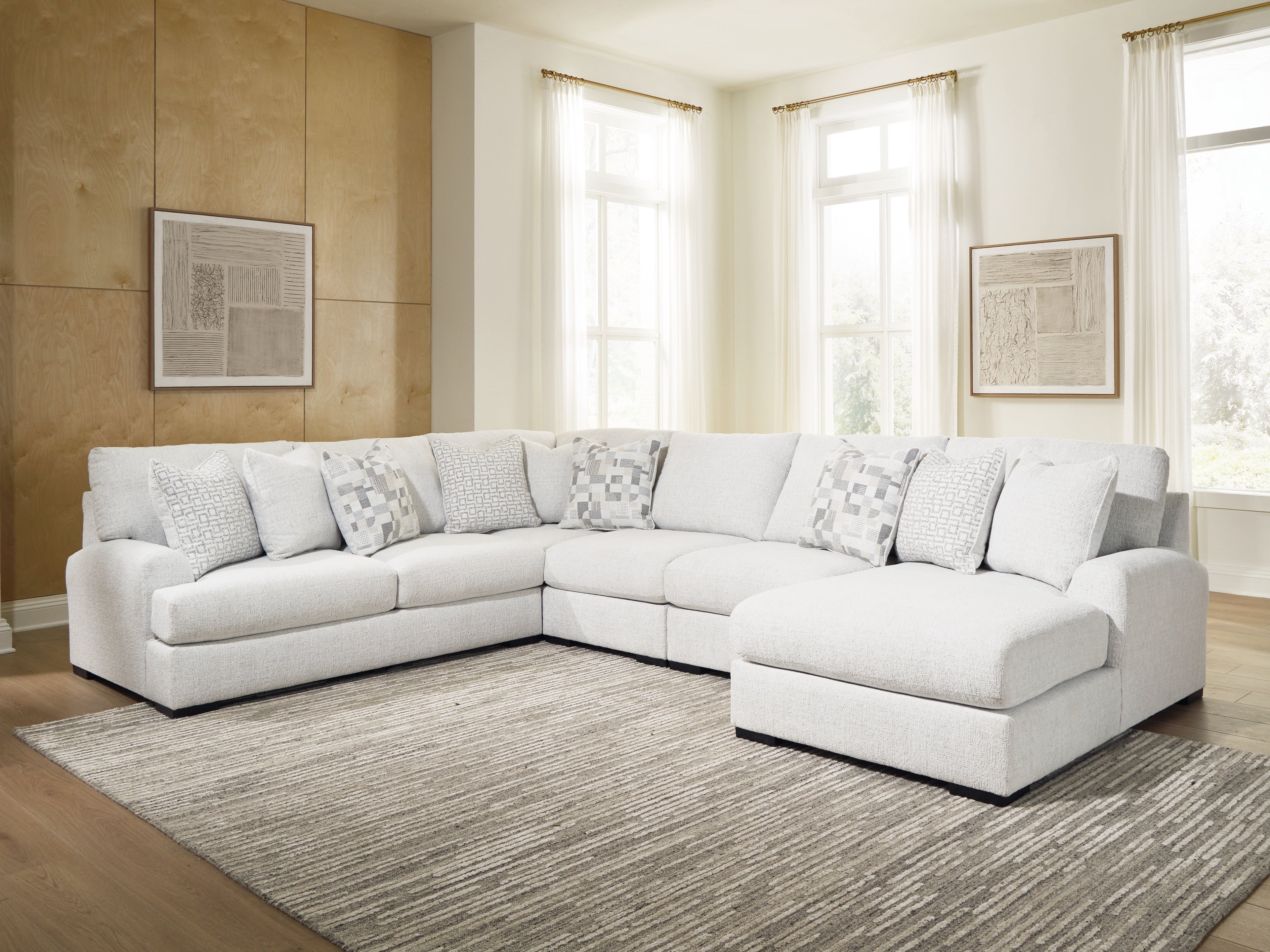 Tampa Furniture Outlet Lutz - Ashley Furniture - Misty-Lakes 5-Piece Sectional with Chaise - 5-Piece Sectional with Chaise - PC66906S11