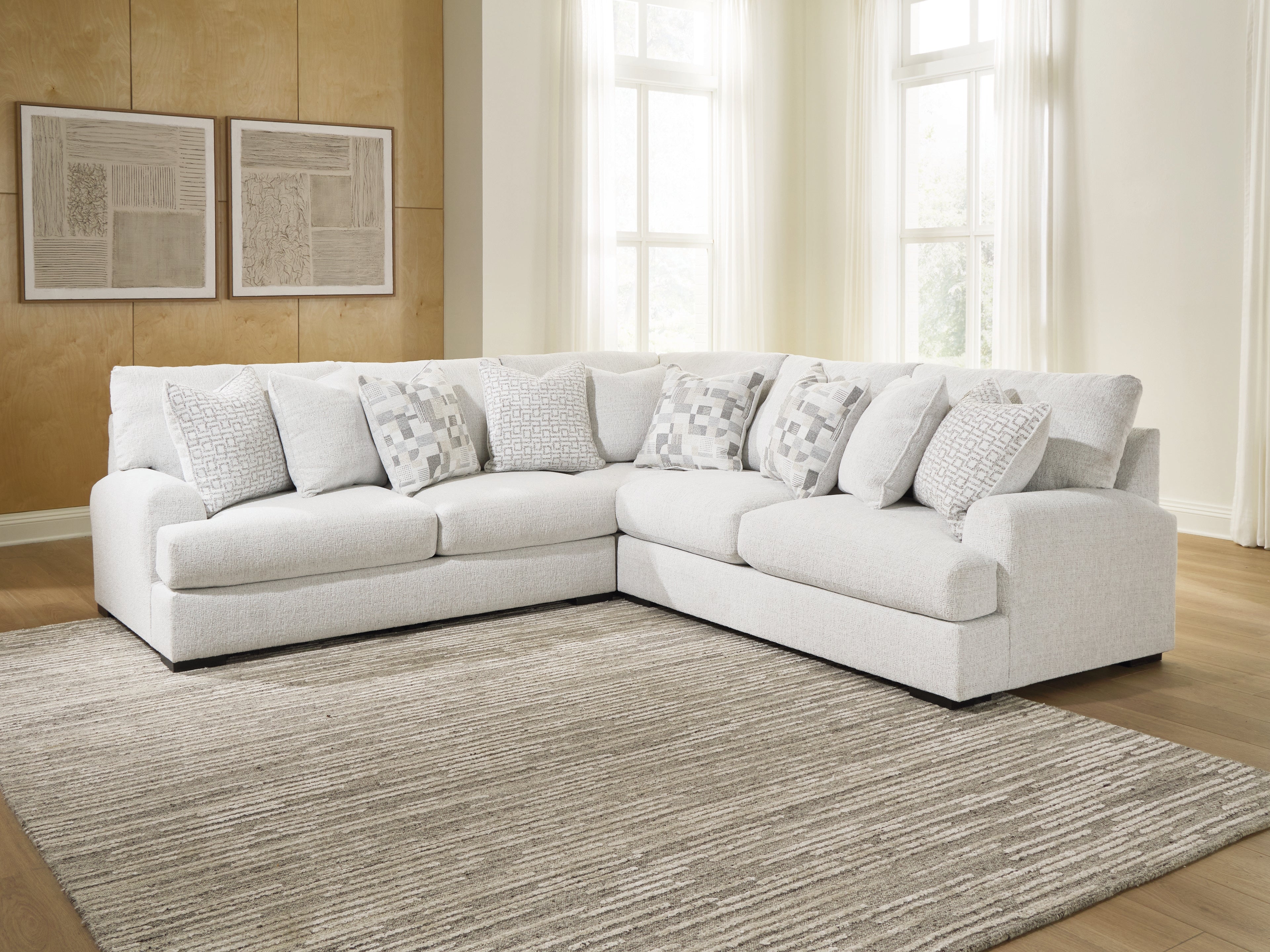 Tampa Furniture Outlet Lutz - Ashley Furniture - Misty-Lakes Sectional - 3-Piece Sectional / Chalk - PC66906S4