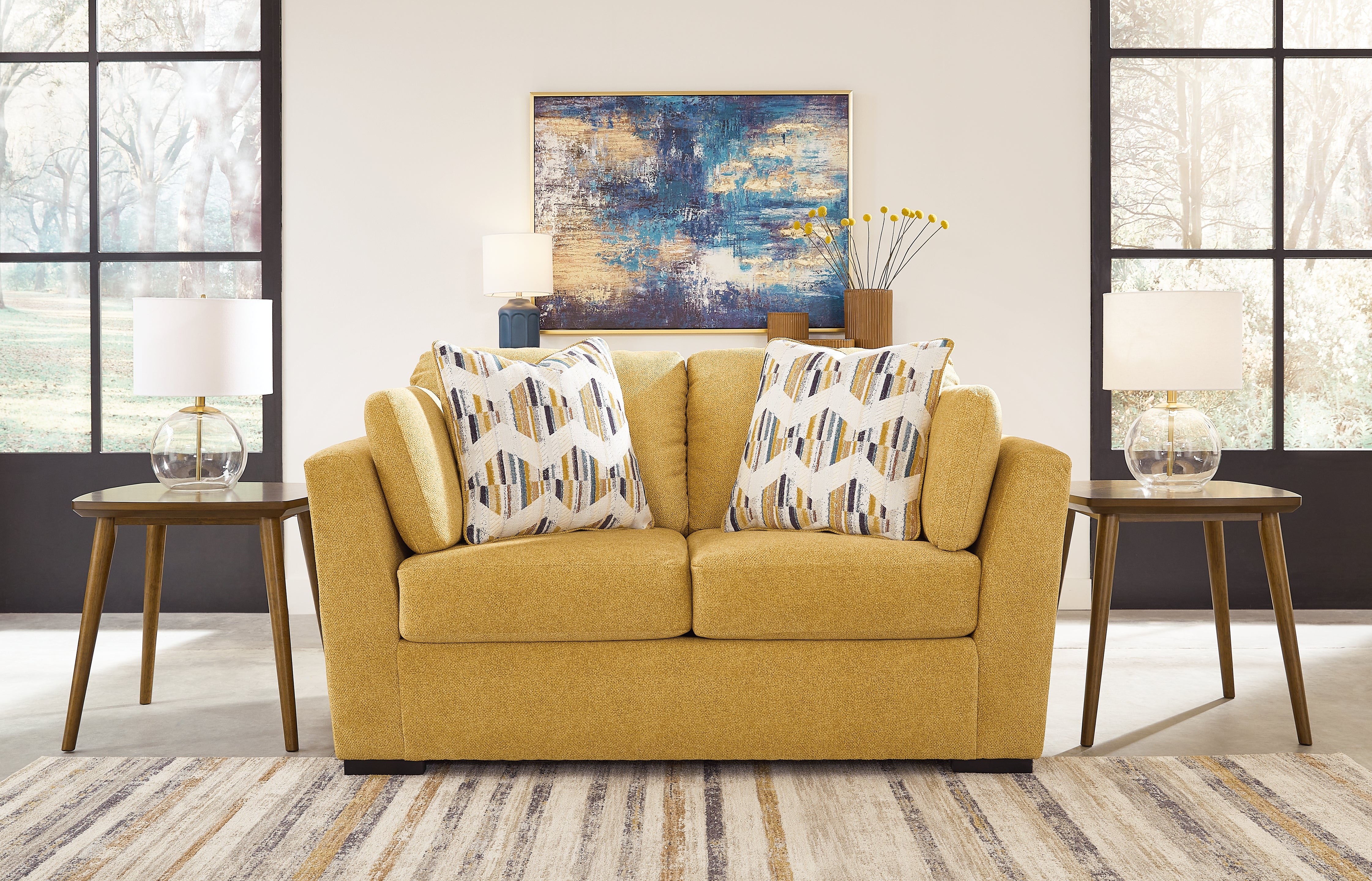 Tampa Furniture Outlet Lutz - Ashley Furniture - Keerwick Living Room - Loveseat / Sunflower - 6750635